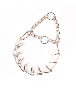 Sliphalsband met pinnenschakels, verchroomd