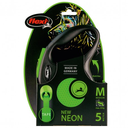Flexi new neon lint Zwart/neon groen M/5M