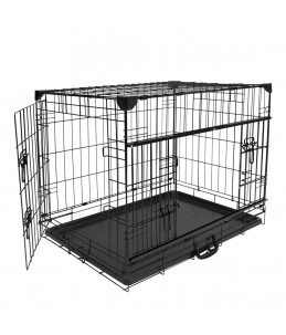 Duvo+ Draadkooi ninja edition met schuifdeur Zwart 91x61x69 cm