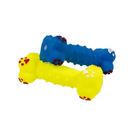 Vinyl dumbbell been spiky Blauw/geel