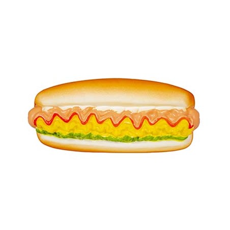 Latex hotdog Meerkleurig 16x7x6cm