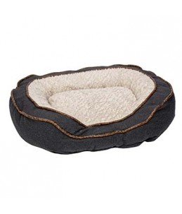 Mand ovaal fleece ergo Beige/zwart 70x60x19cm