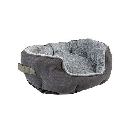 Mand ovaal corduroy Zwart/grijs (M)