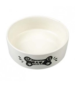 Eetkom stone happy dogs bone Wit (Ø15cm)