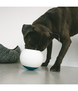 Anti schrok eetbal Wit/oranje L - 17x16x17cm