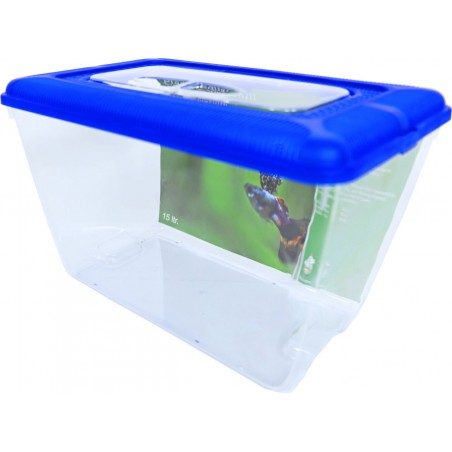 Boon plastic aquarium met blauwe deksel, 15 liter