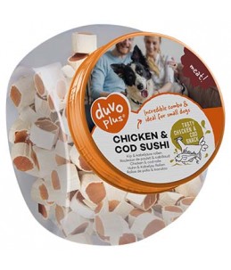 Meat! kip & kabeljauw sushi (500g - ± 138st)