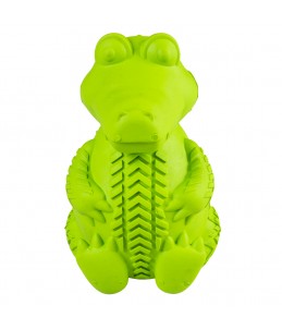 Rubber zittende krokodil Groen 7,5x9,5x12cm