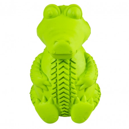 Rubber zittende krokodil Groen 7,5x9,5x12cm