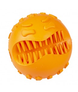 Rubber genietend gezicht bal Oranje 7x7x7cm