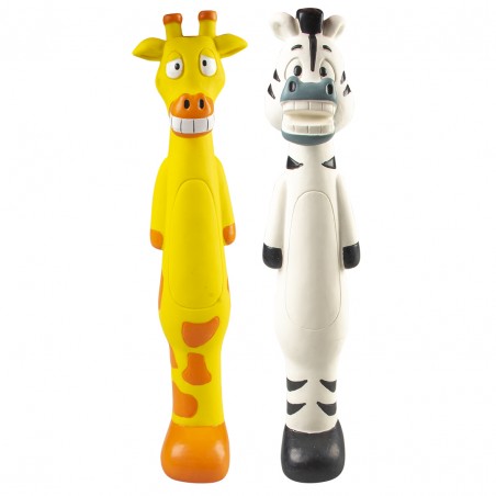 Latex zebra/giraf stick Gemengde kleuren 6x7x30,5cm