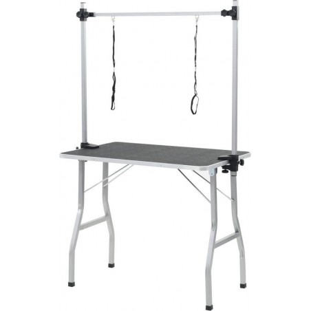Inklapbare Honden Trimtafel Met Dubbele Aanlijnoptie - 91 x 61 cm - Zwart
