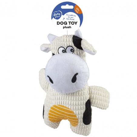 Pluche koe corduroy 25x12,5x10cm Meerkleurig