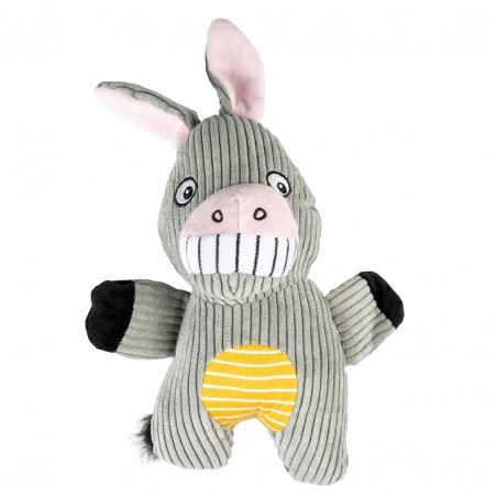 Pluche ezel corduroy 26x12x9cm Meerkleurig