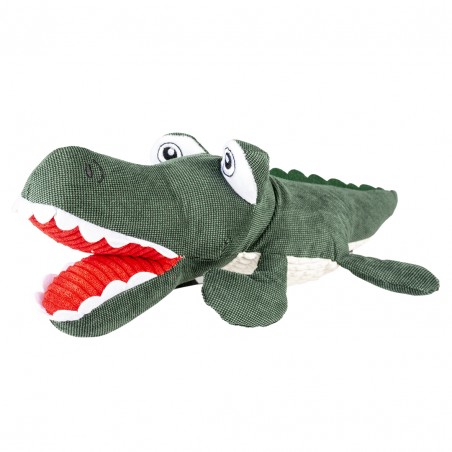 Pluche alligator jaw S - 24x7x7cm groen/wit