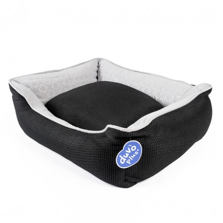 Airmesh mand rechthoekig L - 110x85x26cm zwart/wit