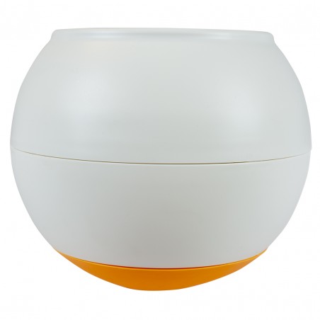 Anti schrok eetbal L - 17x16x17cm wit/oranje