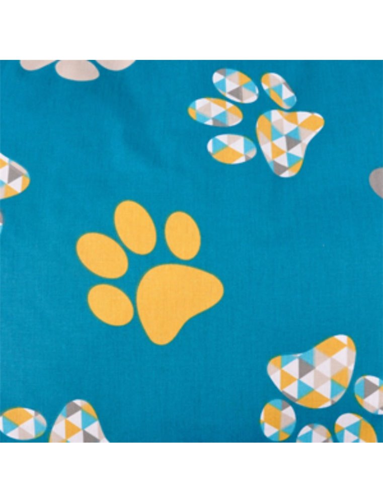 Kussen ovaal rits geo paw bl 60cm