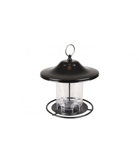 Flamingo voedersilo zaden wilmer metaal zwart 21,5x21,5x20,5cm
