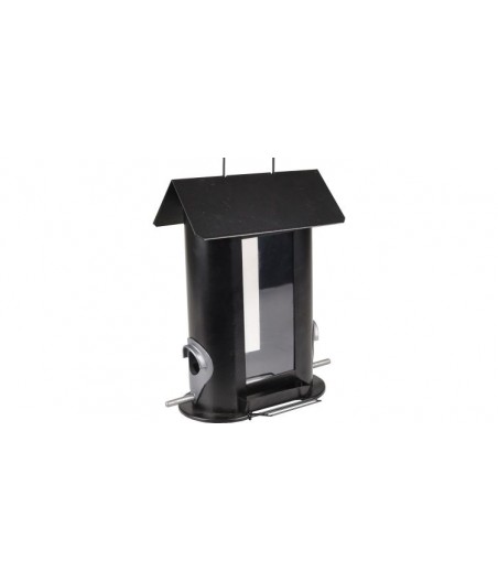 Flamingo voedersilo zaden jonna metaal zwart 21,5x16,5x25cm