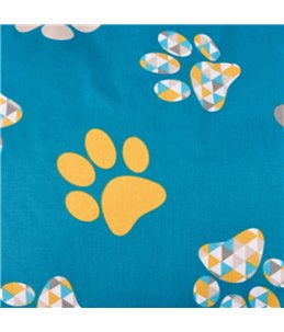 Kussen ovaal rits geo paw bl 90cm