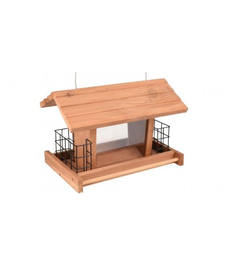 Flamingo voedersilo zaden+voederblok sami cederhout 28x19x19cm