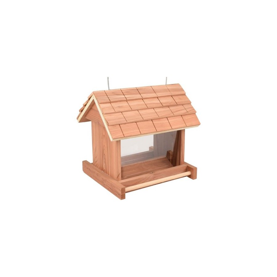 Flamingo voedersilo zaden ludvig cederhout 20,5x16,5x19cm