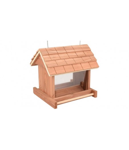 Flamingo voedersilo zaden ludvig cederhout 20,5x16,5x19cm