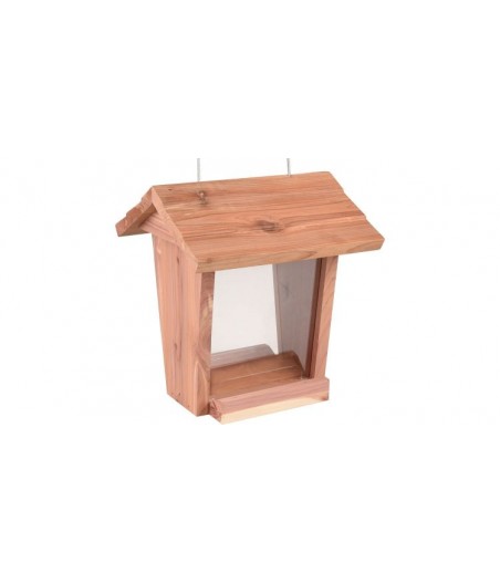 Flamingo voedersilo zaden alvar cederhout 17x16x19cm