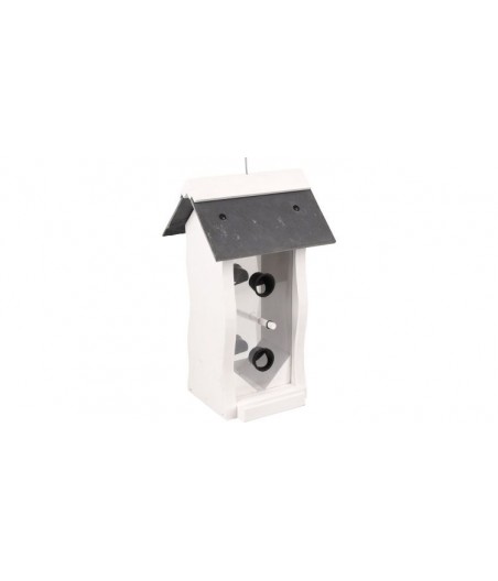 Flamingo voedersilo zaden yonis hout wit 17x14x30cm