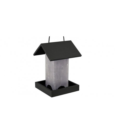 Flamingo voedersilo zaden bony hout grijs/zwart 18x18,5x25cm