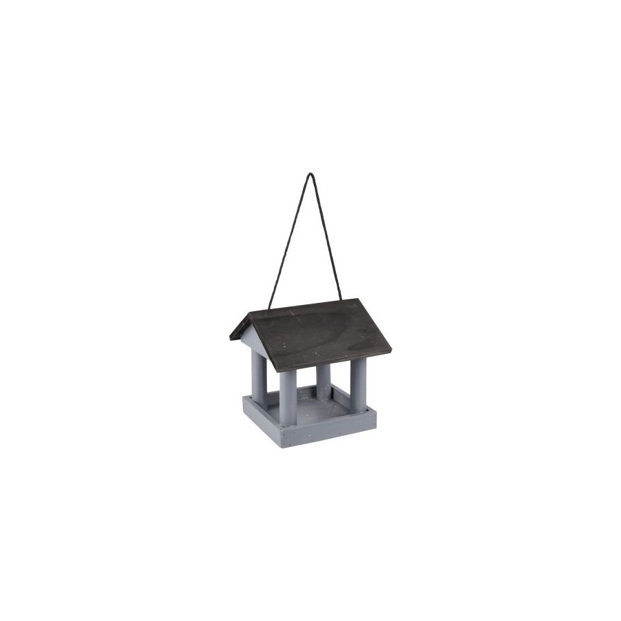 Flamingo voederhuis bova hout grijs/zwart 19x21x19,5cm