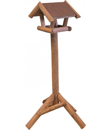 Voederhuis bruin mini met dakleer dak.