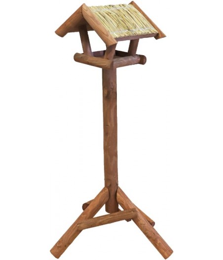 Voederhuis bruin mini met stro dak.