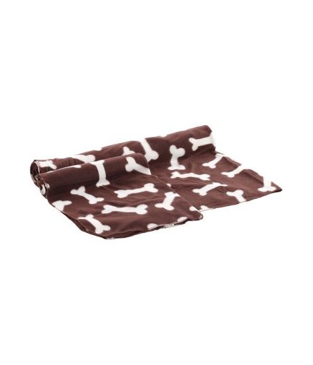 Fleece deken bruin bot 150x130cm