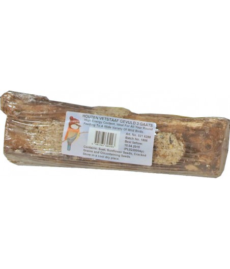 Kejo houten vetstaaf gevuld 3 gaats - afmeting - 27,0 x 41,0 x 30,0 cm - gewicht - 0,4kg