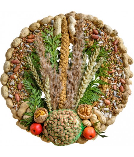 Boon voederkrans met pindanet en decoratie - afmeting - 29,0 x 29,9 x 7,0 cm - gewicht - 0,804kg