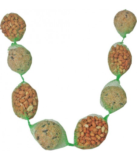 Mixketting, 4x mezenbol en 4x pindanet - afmeting - 5,5 x 8,0 x 46,0 cm - gewicht - 0,682kg