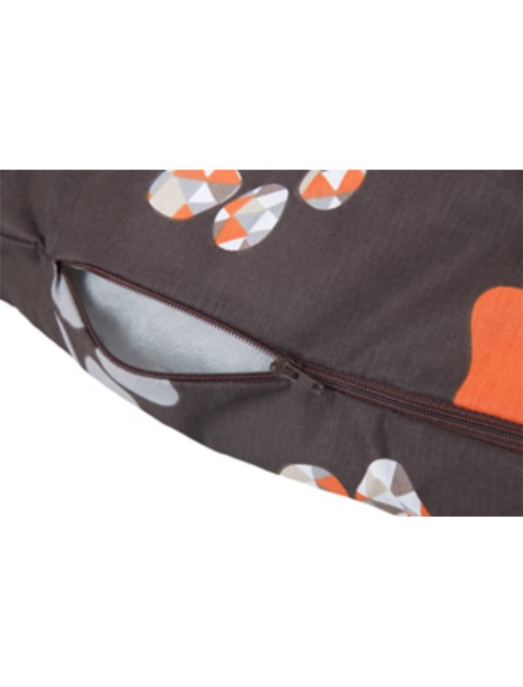 Kussen ovaal rits geo paw br 90cm