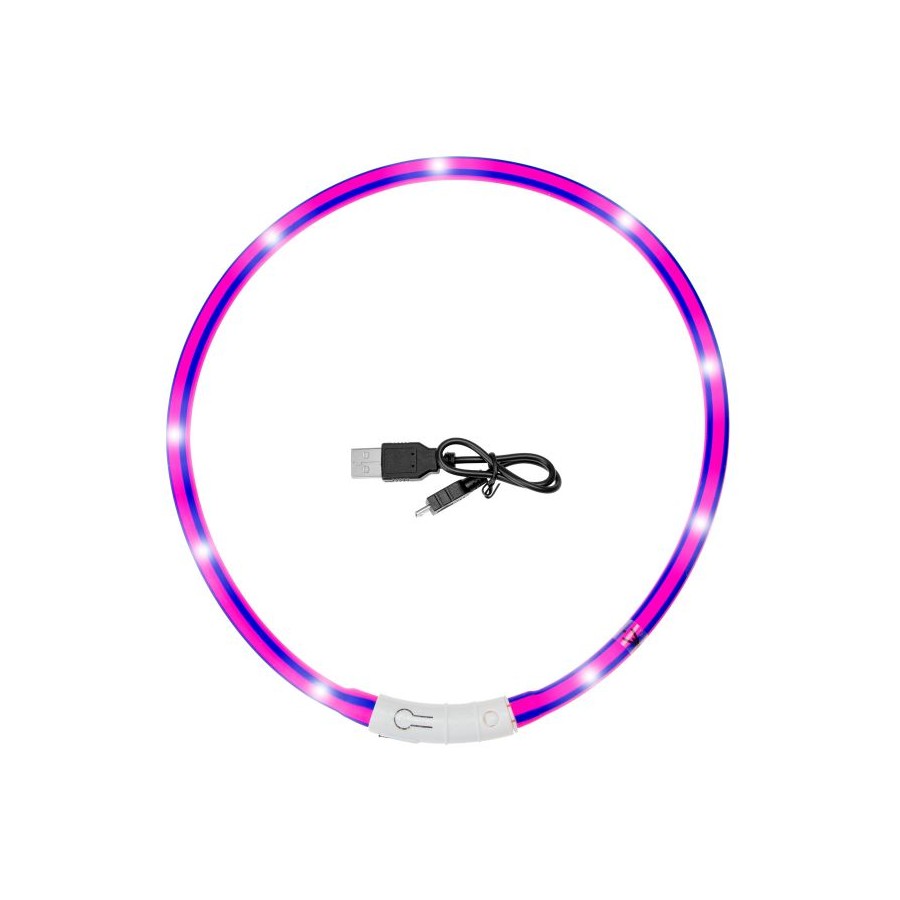 halsband vision lang haar - 20 70 CM Zebra paars/roze