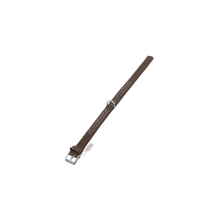 Halsband vintage 35cm 17mm bruin verstelbaar