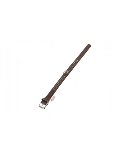 Halsband vintage 35cm 17mm bruin verstelbaar