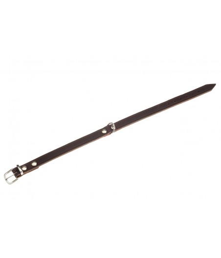 Halsband rondo 37cm 12mm bruin verstelbaar