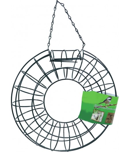 Metalen mezenbolhouder rond groen - afmeting - 25,0 x 25,0 x 9,0 cm - gewicht - 0,218kg