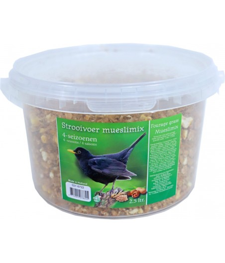 Boon 4-seizoenen strooivoer muesli, emmer a 2.5 liter. - afmeting - 12,5 x 22,0 x 20,0 cm - gewicht - 1,108kg