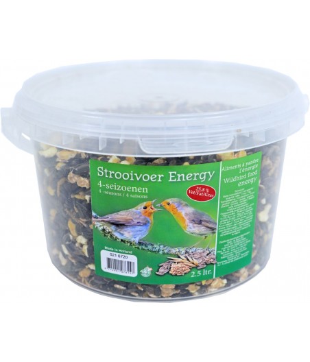 Boon 4-seizoenen strooivoer energy, emmer a 2.5 liter. - afmeting - 12,5 x 22,0 x 20,0 cm - gewicht - 1,07kg
