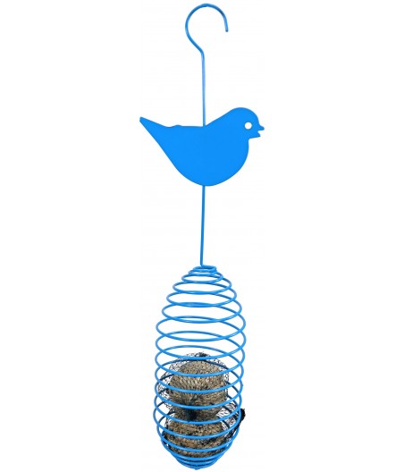 Metalen mezenbolhouder vogel, blauw. - afmeting - 37,0 x 10,0 x 8,0 cm - gewicht - 0,13kg