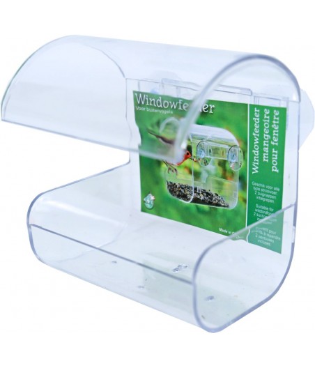 Window feeder plastic met 2 zuigers. - afmeting - 14,0 x 12,5 x 11,0 cm - gewicht - 0,132 kg