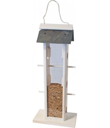 Voedersilo wit/leisteen 6-gaats hangbaar - afmeting - 21,5 x 23,0 x 14,0 cm - gewicht - 1,246kg