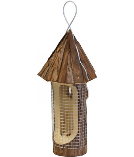 Pindahouder 'natural' rond met puntdak hangbaar - afmeting - 31,0 x 12,5 x 12,5 cm - gewicht - 0,298kg